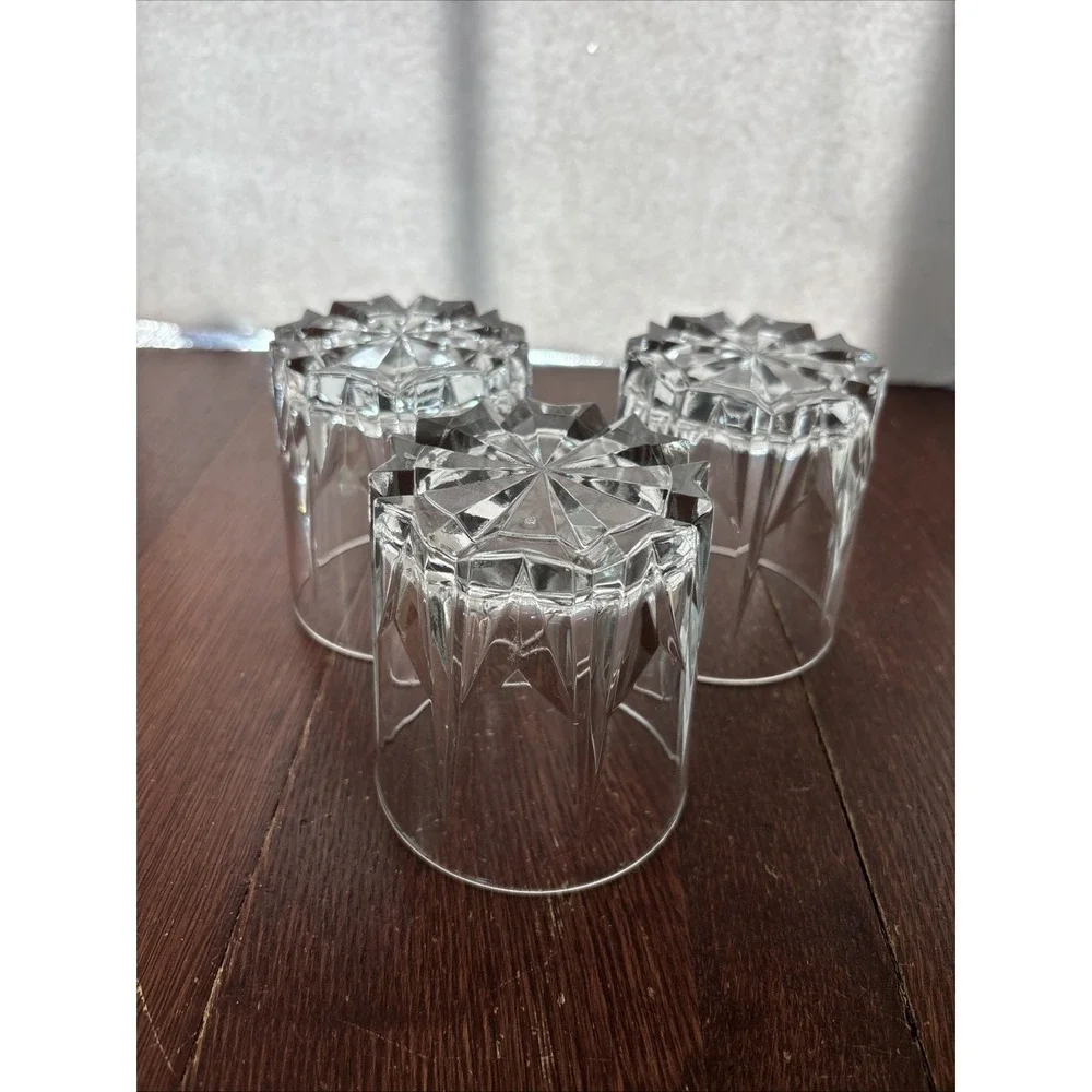 Set Of 3 Vintage Double Old‎ Fashioned Glass Verona by Crystal Clear Industries